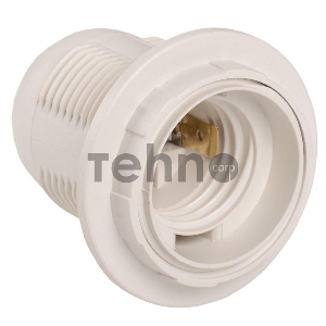 Патрон пластик с кольцом, Е27, белый, стикер на изделии, Iek EPP11-04-01-K01 Ппл27-04-К12