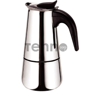 Кофеварка KELLI  KL-3018 гейзерная(На 6 чашек. Нерж. сталь. Ручка и кнопка из нейлона (не нагреваются). Предохранительный клапан давления. Можно использ-ть на газ. плитах.Гейзер состоит из нижней емкости для воды, спец. сита-фильтра для кофе и верхнего ча