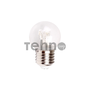 Лампа шар e27 6 LED Ø45мм - красная, прозрачная колба, эффект лампы накаливания Лампа шар e27 6 LED Ø45мм - красная, прозрачная колба, эффект лампы накаливания