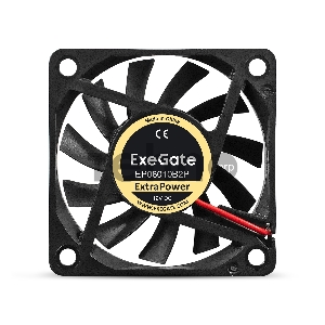 Вентилятор 12В DC ExeGate ExtraPower EP06010B2P (60x60x10 мм, 2-Ball (двойной шарикоподшипник), 2pin, 3200RPM, 26dBA)