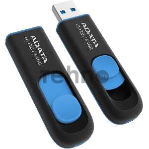 Флеш диск  ADATA Flash Drive 64Gb UV128 AUV128-64G-RBE {USB3.0, BLACK/BLUE}