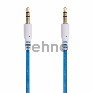 Аудиокабель AUX 3.5 мм гелевый 1 м синий REXANT