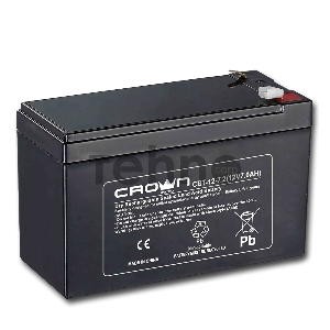 Батарея  CROWN CBT-12-7.2 (напряжение 12В, емкость 7.2 А/Ч, разм 151х65х100 мм, вес 2,1 кг, тип клеммы - F2, 5 лет)