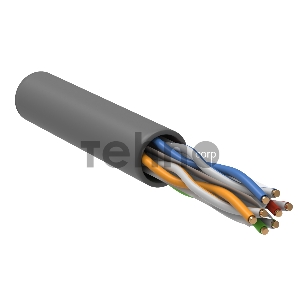 Кабель связи витая пара U/UTP, кат.6 4x2х23AWG solid, LSZH, 305м, серый Кабель связи витая пара U/UTP, кат.6 4x2х23AWG solid, LSZH, 305м, серый