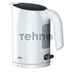 Чайник BRAUN WK3000WH объем 1 л мощность 2200 Вт закрытая спираль установка на подставку в любом положении пластиковый корпус