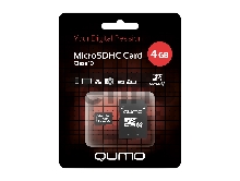 Флэш карта MicroSDHC 4Gb QUMO QM4GMICSDHC10 {MicroSDHC Class 10, SD adapter}