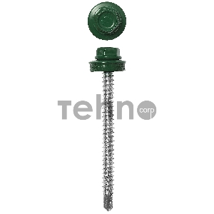 Саморезы для крепления кровельных материалов к деревянной обрешетке Зубр цвет RAL 6002 зеленый лист, оцинкованные, 4,8x38мм, 1600шт 4-300310-48-038-6002