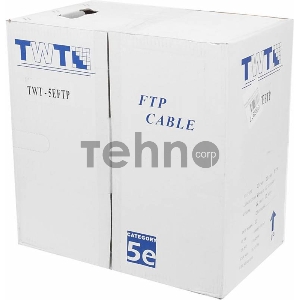 Кабель информационный Lanmaster TWT-5EFTP кат.5е SF/UTP общий экран в оплётке 4X2X24AWG PVC внутренний 305м серый