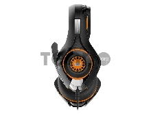 Гарнитура игровая CROWN CMGH-101T Black&orange (Подключение jack 3.5мм 4pin+ адаптер 2*jack spk+mic,Частотный диапазон: 20Гц-20,000 Гц ,Кабель 2.1м,Размер D 250мм, регулировка громкости, микрофон на ножке)