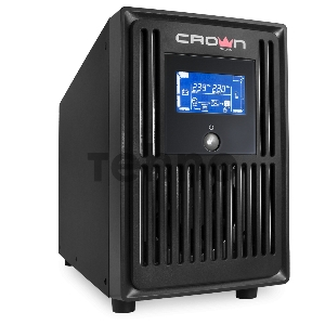 Источник бесперебойного питания CROWN MARVEL 2K 2000VA/1400W, корпус металл, (БЕЗ АКБ), выходные розетки 4*EURO, трансформатор AVR 140-300V, порт USB, порт RS-232, съёмный кабель 1.2 м, порт RJ-11/45, LCD-дисплей, защита: батареи от критического разряда, 