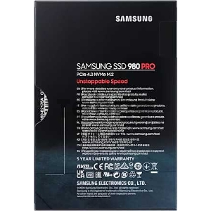 Накопитель SSD Samsung 1Tb M.2 (PCI-E NVMe) 980 PRO (R7000/W5000MB/s) (MZ-V8P1T0BW)
