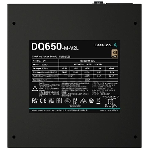 Блок питания DeepCool DQ650-M-V2L, ATX, 650 Вт, 80+ Gold, модульный