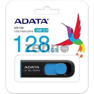 Флеш Диск 128GB ADATA UV128, USB 3.0, черный/синий