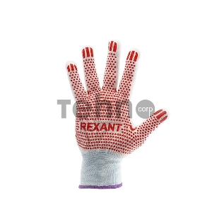Перчатки х/б белые нейлоновые («Точка» ПВХ) REXANT