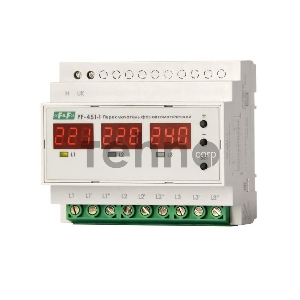 Переключатель фаз автоматический PF-451-1 (2 режима работы: с или без приоритетной фазы. Порог переключения: нижний 140-210В; верхний 240-300В; 3х63А монтаж на DIN-рейке) F&F EA04.005.005