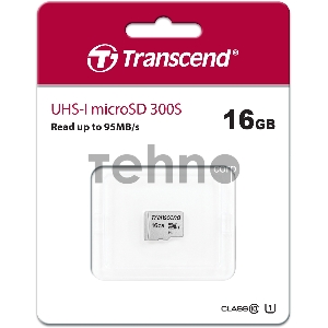 Флеш карта microSD 16GB Transcend microSDHC Class 10 UHS-1 U1, (без адаптера), TLC