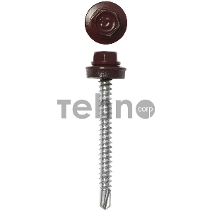 Саморезы СКД кровельные, RAL 3005 темно-красный, 50 х 4.8 мм, 1 200 шт, для деревянной обрешетки, ЗУБР Профессионал