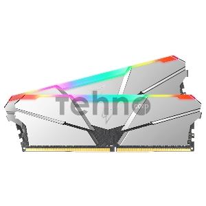 Модуль памяти DDR4 Netac Shadow RGB 16GB (2x8GB) 3600MHz CL18 1.35V / NTSRD4P36DP-16SC / Silver / with radiator