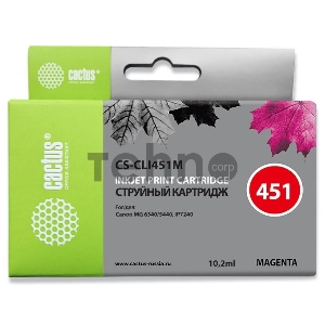Картридж струйный Cactus CS-CLI451M пурпурный для Canon MG 6340/5440/IP7240 (9,8ml)