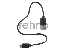 Кабель USB Гарнизон GCC-USB2-AP2-0.3M AM/Lightning, для iPhone5/6/7, IPod, IPad, 0.3м, черный, пакет