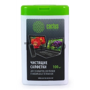 Салфетки Cactus CS-T1005 Туба с чистящими салфетками для планшетов, ноутбуков и моб.телефонов,100 шт Салфетки Cactus CS-T1005 Туба с чистящими салфетками для планшетов, ноутбуков и моб.телефонов,100 шт