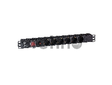 Блок розеток горизонтальный ExeGate ServerPro PDU-19H605 Al-6S-C14-SW-O, 19