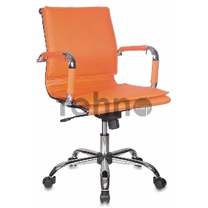 Кресло руководителя Бюрократ CH-993-Low/orange низкая спинка оранжевый искусственная кожа крестовина хромированная