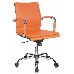 Кресло руководителя Бюрократ CH-993-Low/orange низкая спинка оранжевый искусственная кожа крестовина хромированная, фото 1
