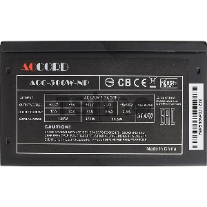 Блок питания Accord ATX 500W ACC-500W-NP (24+4+4pin) 120mm fan 4xSATA