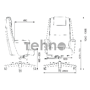 Кресло руководителя Бюрократ _DUKE черный кожа крестовина металл/дерево