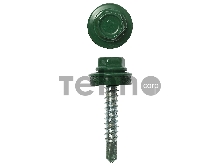 Саморезы СКД кровельные, RAL 6002 зеленый лист, 29 х 4.8 мм, 400 шт, для деревянной обрешетки, ЗУБР Профессионал