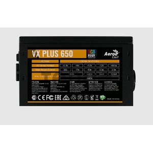 Блок питания Aerocool VX-650 RGB PLUS (ATX 2.3, 650W, 120mm fan, RGB-подсветка вентилятора) Box