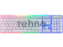 Проводная игровая клавиатура Defender White GK-172 RU,радуж. подсветка,104 кнопки  45172