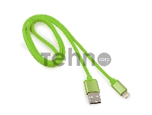 Кабель Cablexpert для Apple CC-S-APUSB01Gn-1M, AM/Lightning, серия Silver, длина 1м, зеленый, блистер 