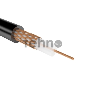 Кабель коаксиальный REXANT РК 75-4-11АИ, бухта 200 м, черный