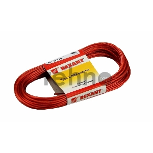 Трос стальной в ПВХ оплетке d=2,0 мм, красный ( моток 20 м)  REXANT