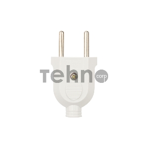 Вилка прямая без з/к 10А плоская белая REXANT