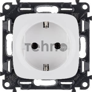 Силовая розетка 2К+З 16А 250В с лицевой панелью. Безвинтовые зажимы.