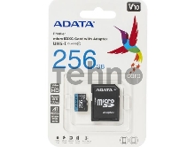 Карта памяти ADATA MICRO SDXC 256GB W/AD. AUSDX256GUICL10A1-RA1