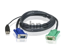 Кабель KVM ATEN 2L-5205U USB(тип А Male)+HDB15(Male) (-)  SPHD15(Male) 5,0м., черный.