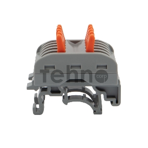 Клемма соединительная многоразовая проходная 5-полюсная, серая (0,08-4 мм²) с креплением на DIN-рейку (20 шт./уп.) REXANT