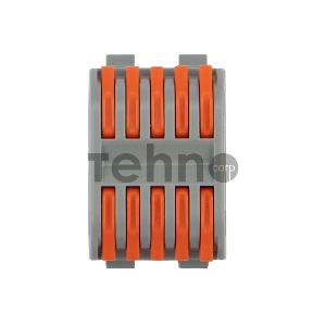 Клемма соединительная многоразовая проходная 5-полюсная, серая (0,08-4 мм²) с креплением на DIN-рейку (20 шт./уп.) REXANT