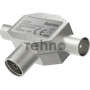 Адаптер антенный Hama H-205236 Coax (f)/2xCoax (f) серебристый (00205236)