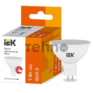 Лампа Iek LLE-MR16-7-230-30-GU5 светодиодная ECO MR16 софит 7Вт 230В 3000К GU5.3 IEK Лампа Iek LLE-MR16-7-230-30-GU5 светодиодная ECO MR16 софит 7Вт 230В 3000К GU5.3 IEK