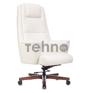 Кресло руководителя Бюрократ _DUKE белый кожа крестовина металл/дерево