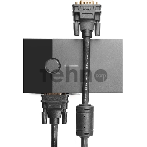 Кабель Greenconnect SVGA 7.0м чёрный, позолоченные контакты, ферритовые кольца, OD8.0mm. 15M / 15M Premium GCR-VM2VM2-7.0m, 28/28 AWG, двойной экран
