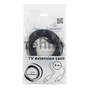 Кабель телевизионный Cablexpert, CCV-515-5M, Coaxial M/F, 5м
