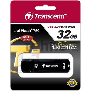 Флеш Диск Transcend 32Gb Jetflash 750 TS32GJF750K USB3.0 черный