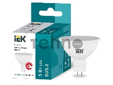 Лампа Iek LLE-MR16-5-230-40-GU5 светодиодная ECO MR16 софит 5Вт 230В 4000К GU5.3 IEK