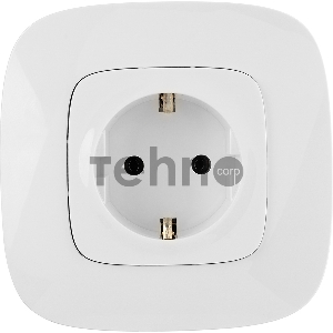 Силовая розетка 2К+З 16А 250В с лицевой панелью. Безвинтовые зажимы.